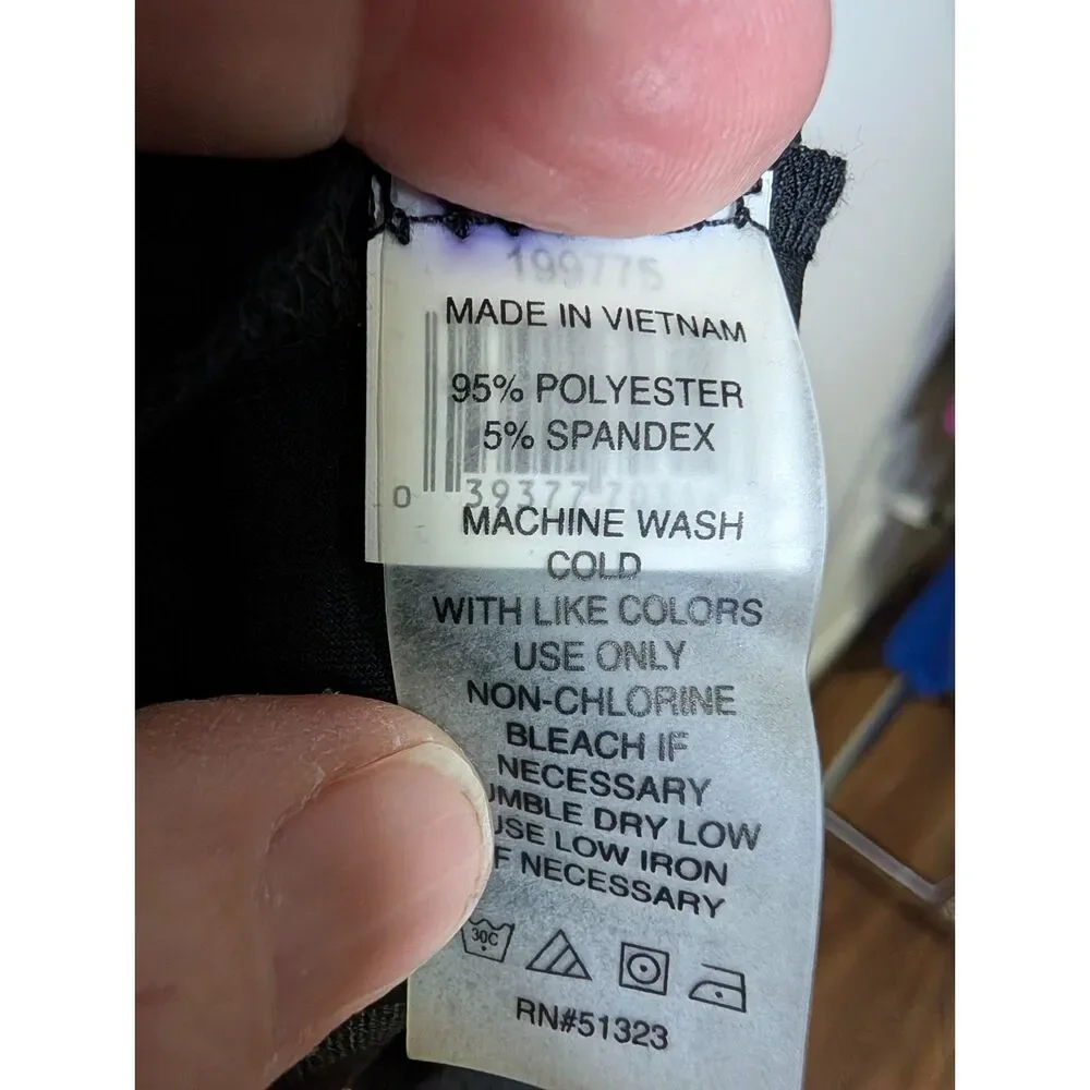 Chaus New York Faux Wrap Waist Dress XL Black 199775 Office Chic Professional - Picture 8 of 8